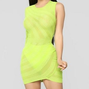NWT Attracting Attention Mini Dress Lime Green Fas